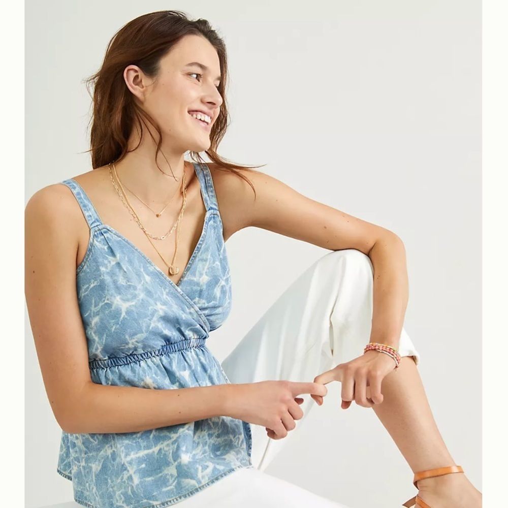 Chambray V-Neck Tank by Anthropologie